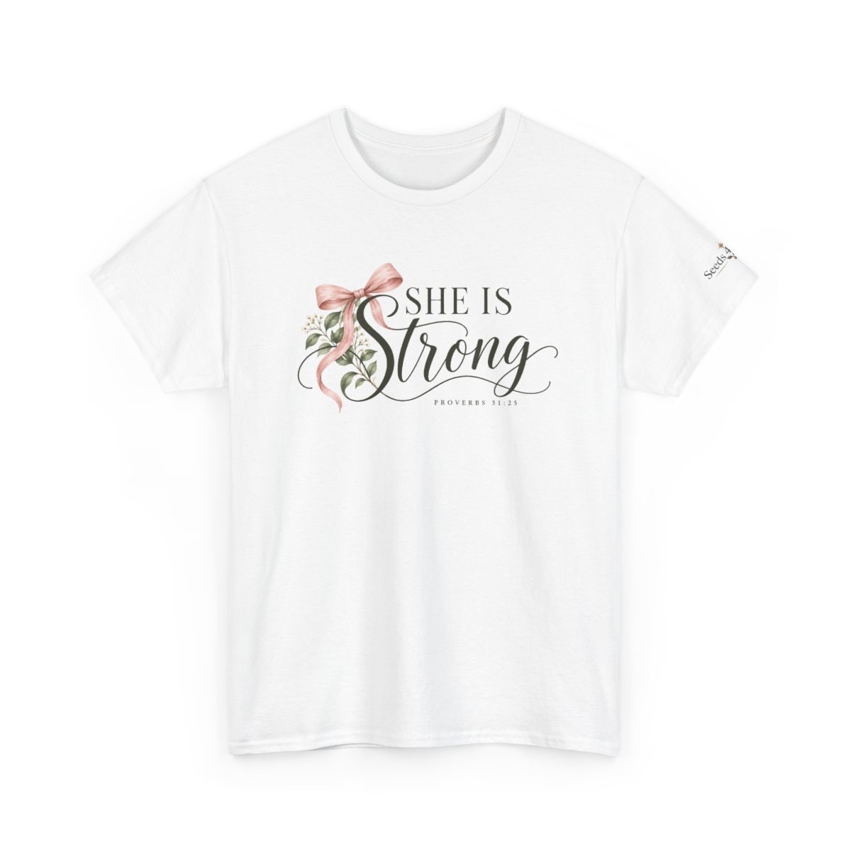 She Is Strong Tee in White